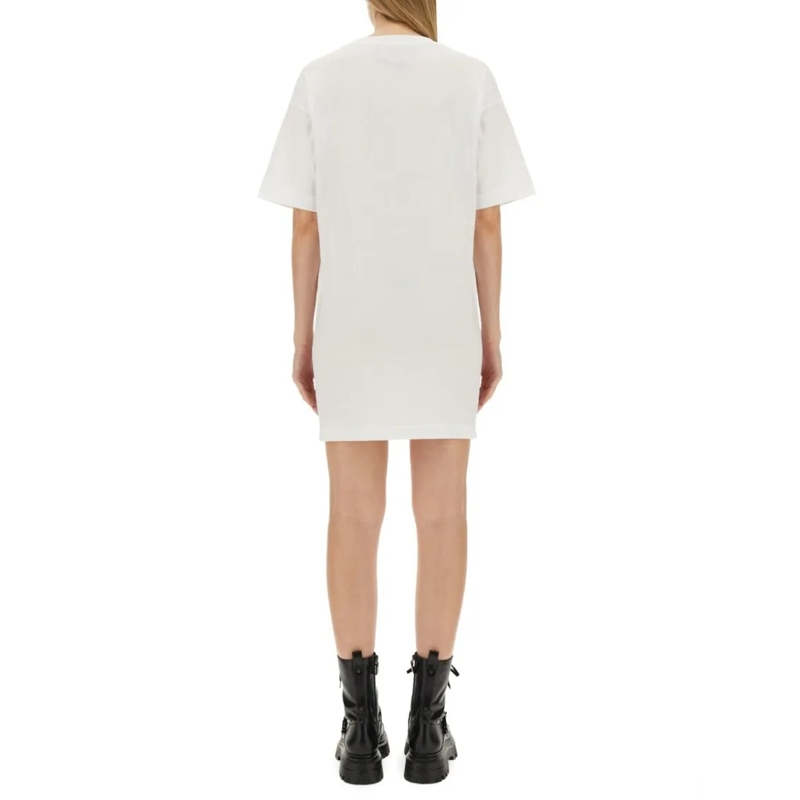 Moschino Minikleid White Cotton Jersey Dress White