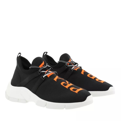 Prada Calzino Sneakers Black Fluorescent Orange Slip-On Sneaker