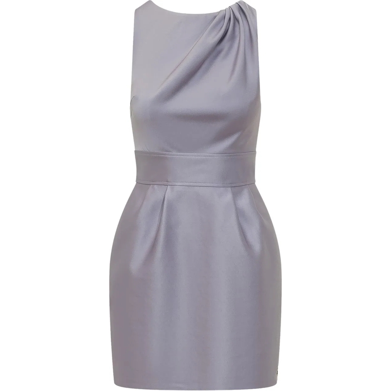 Elisabetta Franchi Minikleid Abito Monospalla Drappeggiato grau