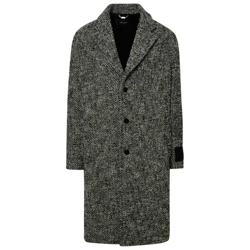 Versace Two-Tone Wool Coat Grey 