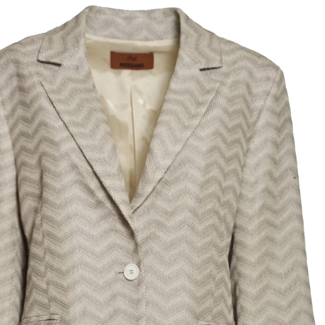 ボトムスその他 Missoni Sand Chevron Cotton Single Breasted Jacket Missoni Sand Chevron Cotton Single Breasted Jacket Neutrals
