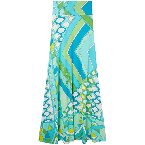 Pucci Vivara Maxi Skirt-Multicolor Print Blue 