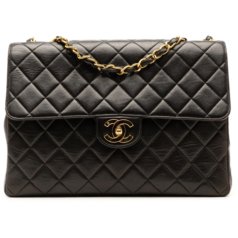 Chanel Sac à bandoulière Jumbo Classic Lambskin Single Flap schwarz