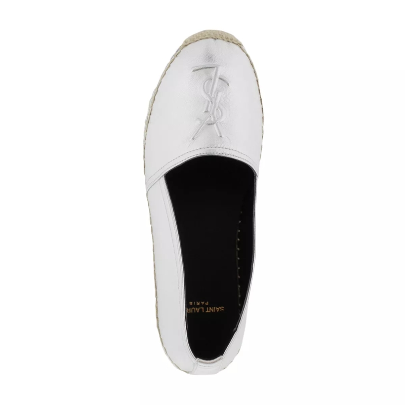 Saint Laurent Espadrilles YSL Monogramme Espadrilles Leather Argento(Image 3)