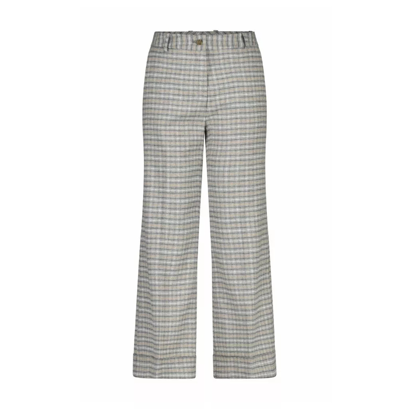 Rosso35  Wollhose im karierten Design Grau