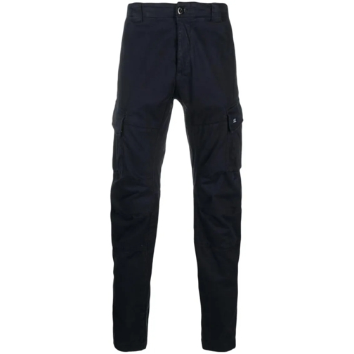 CP Company  Navy Blue Stretch-Cotton Trousers Blue