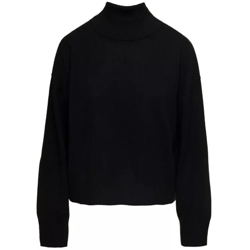 P.A.R.O.S.H. Black Mock Neck Sweatshirt With Long Sleeves In Ca Black 