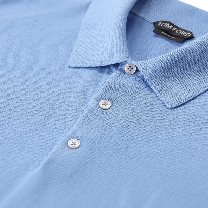 Tom Ford Polohemd Poloshirt aus Baumwollstrick blau(Image 3)