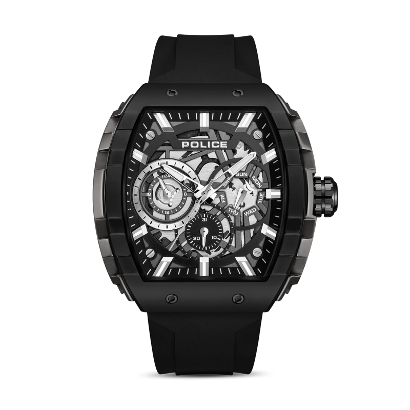 Police Automatikuhr Quarzuhr Flash schwarz