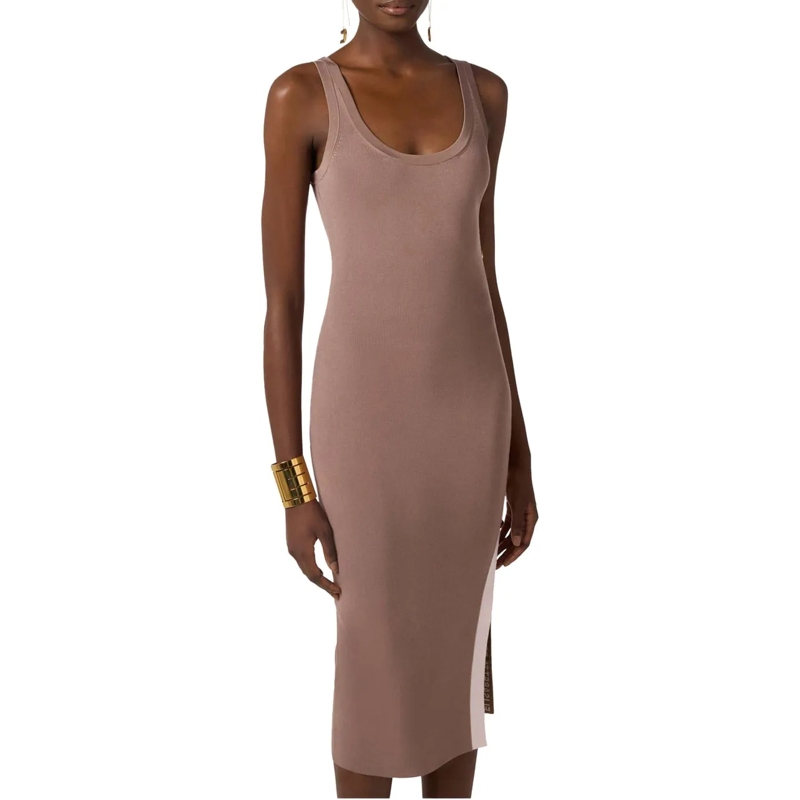 Elisabetta Franchi Midikleid Elisabetta Franchi Women's Knitted Dress Jurken Br braun(Image 4)