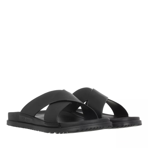 UGG Wainscott Slide Sandal Leather Black Slip-in skor
