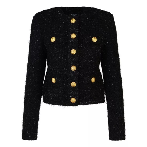 Balmain Black Polyamide Blend Jacket Black 