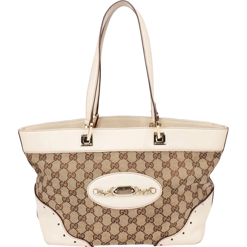 Gucci Schultertasche Gucci GG Monogram Horsebit Handbag braun