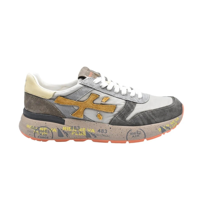 Premiata Low-Top-Sneaker Low-Top Sneakers With Mustard Logo And Sole Pink
