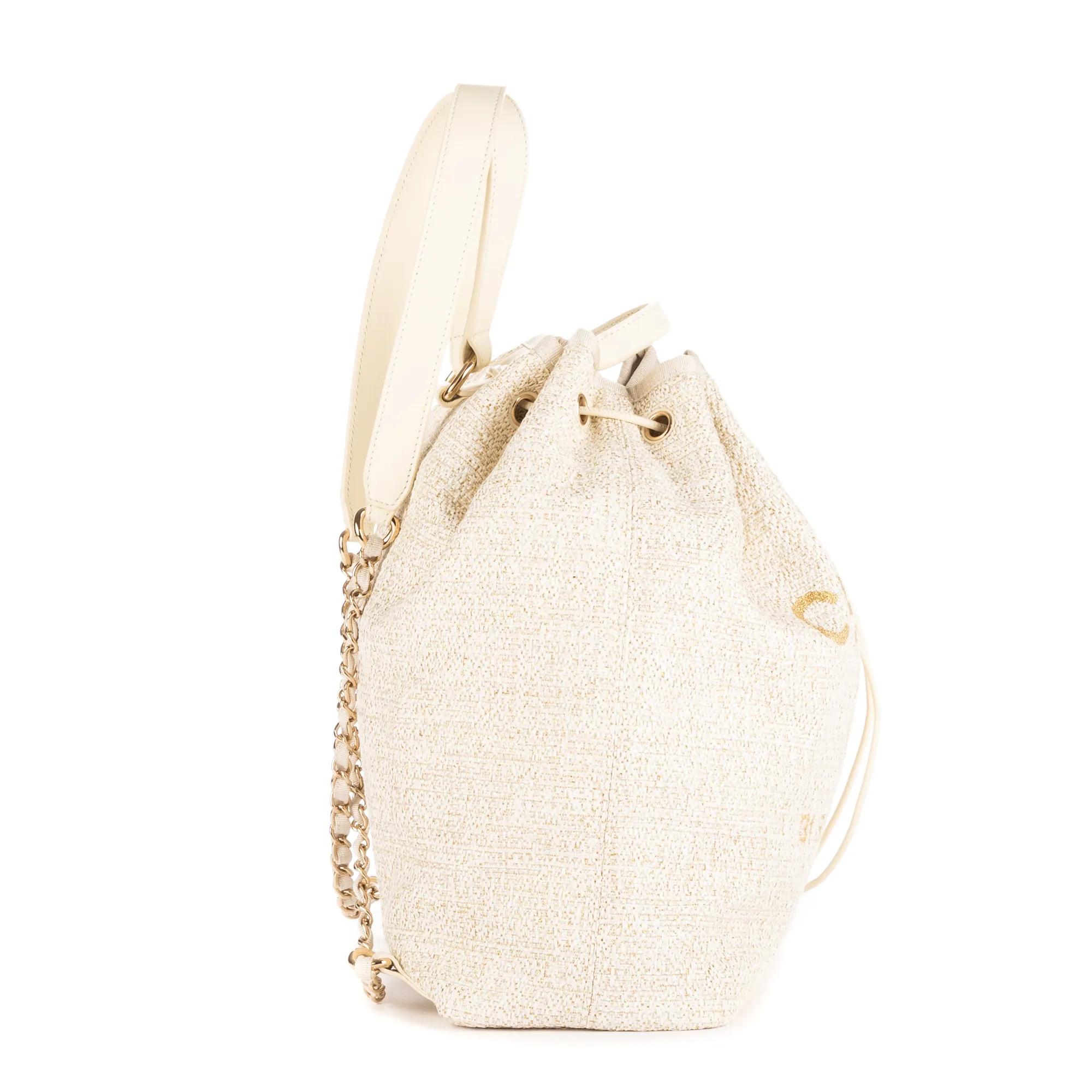 Thumbnail - Chanel Crossbody Bags - Deauville Drawstring Bucket Backpack - Gr. unisize - in Beige - für Damen