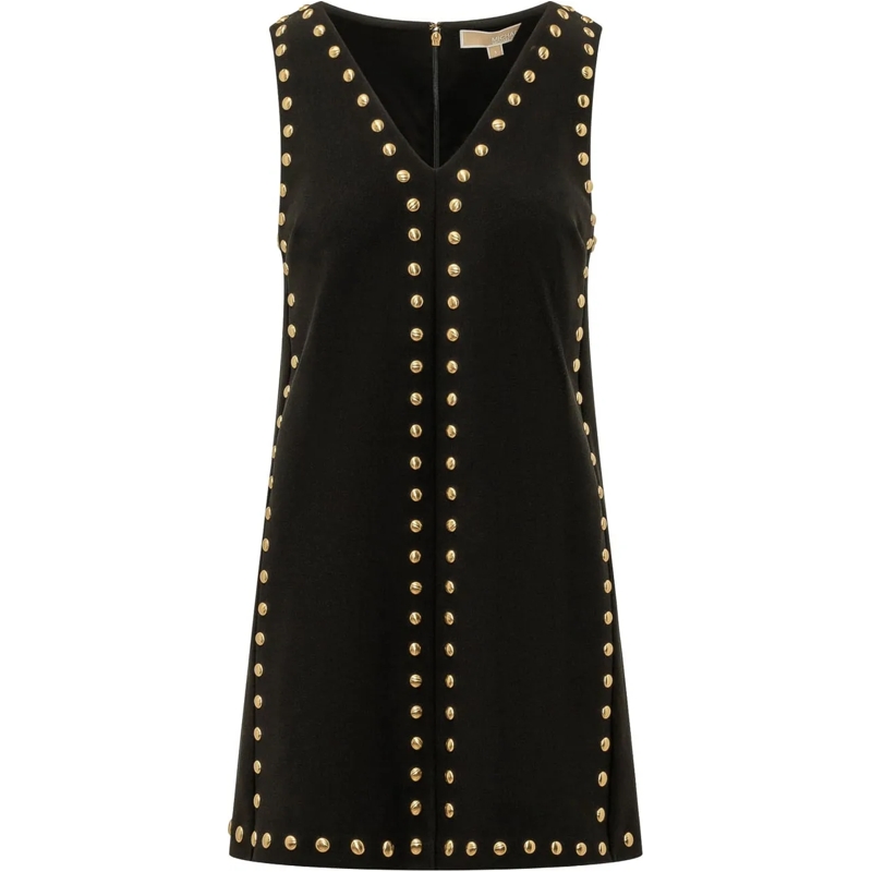 MICHAEL Michael Kors Minikleid Abito Smanicato con Scollo a V e Borchie schwarz