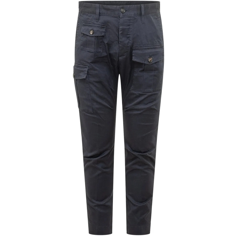 Dsquared2  Pantalone Cargo con Tasche e Bottoni dunkelblau