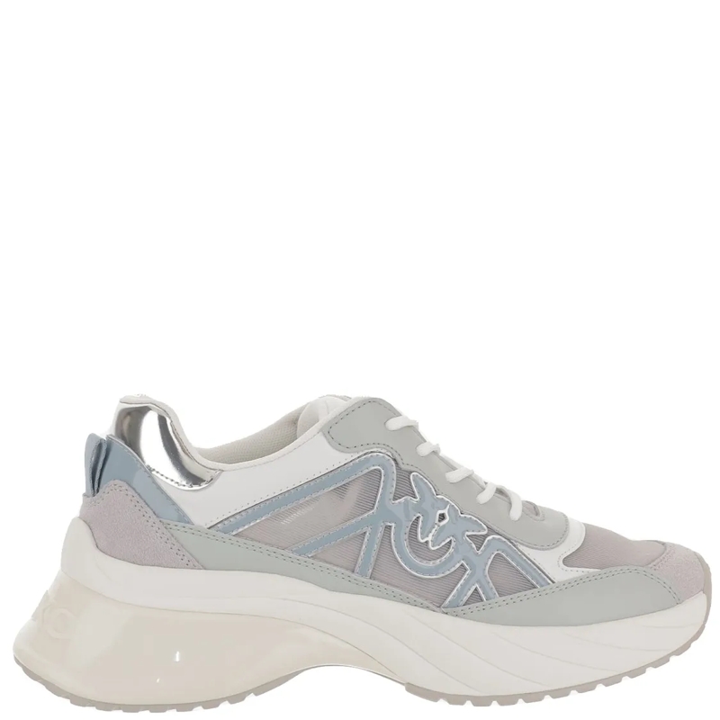 Pinko Low-Top-Sneaker Ariel 33 - Sneaker Calf Leather/Net/Cow Suede Whit White/Sage