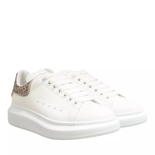Alexander McQueen Oversized Sneaker White/Rose Glitter lage-top sneaker