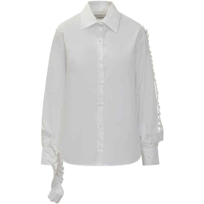 Coperni Bluse Coperni Camicia Bianca con Dettaglio Plisse weiß
