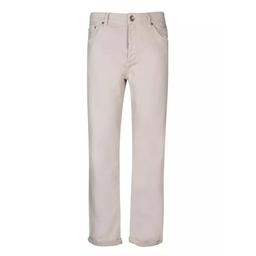 Brunello Cucinelli Slim Cotton Trousers Neutrals Slim Fit Jeans