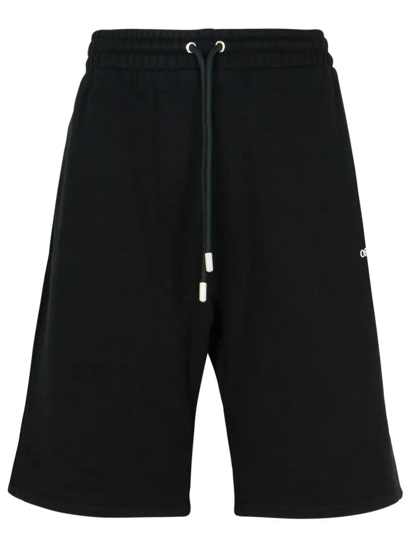 Off-White - Windy Arrow%27 Black Cotton Bermuda Shorts - Größe M - schwarz