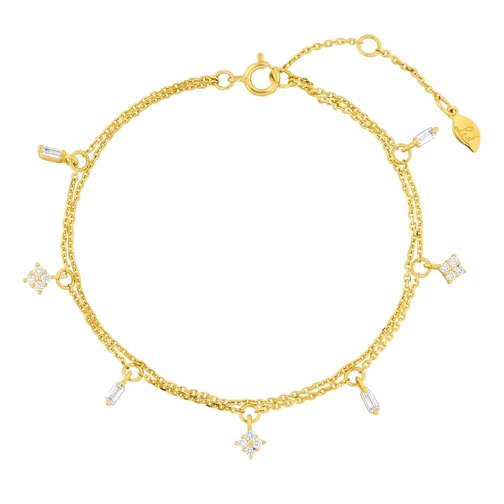Leaf Bracelet Crystal Sterlingsilver Gold Armband