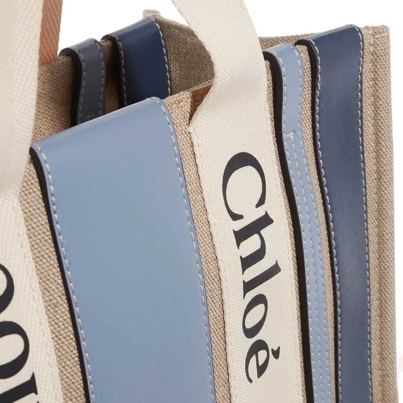 Chloé Tote Woody Medium Tote Bag Blue(Image 8)