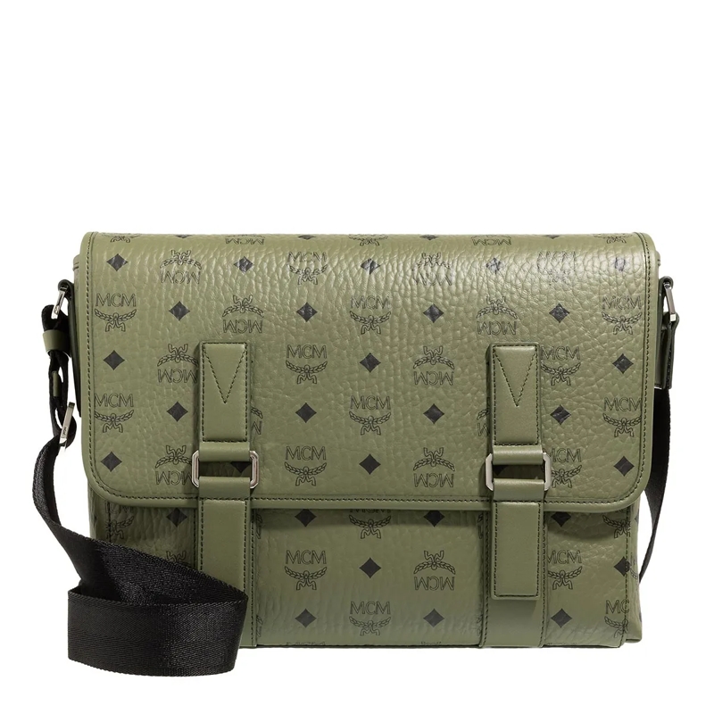 MCM Besace Aren Messenger Medium Khaki Moss