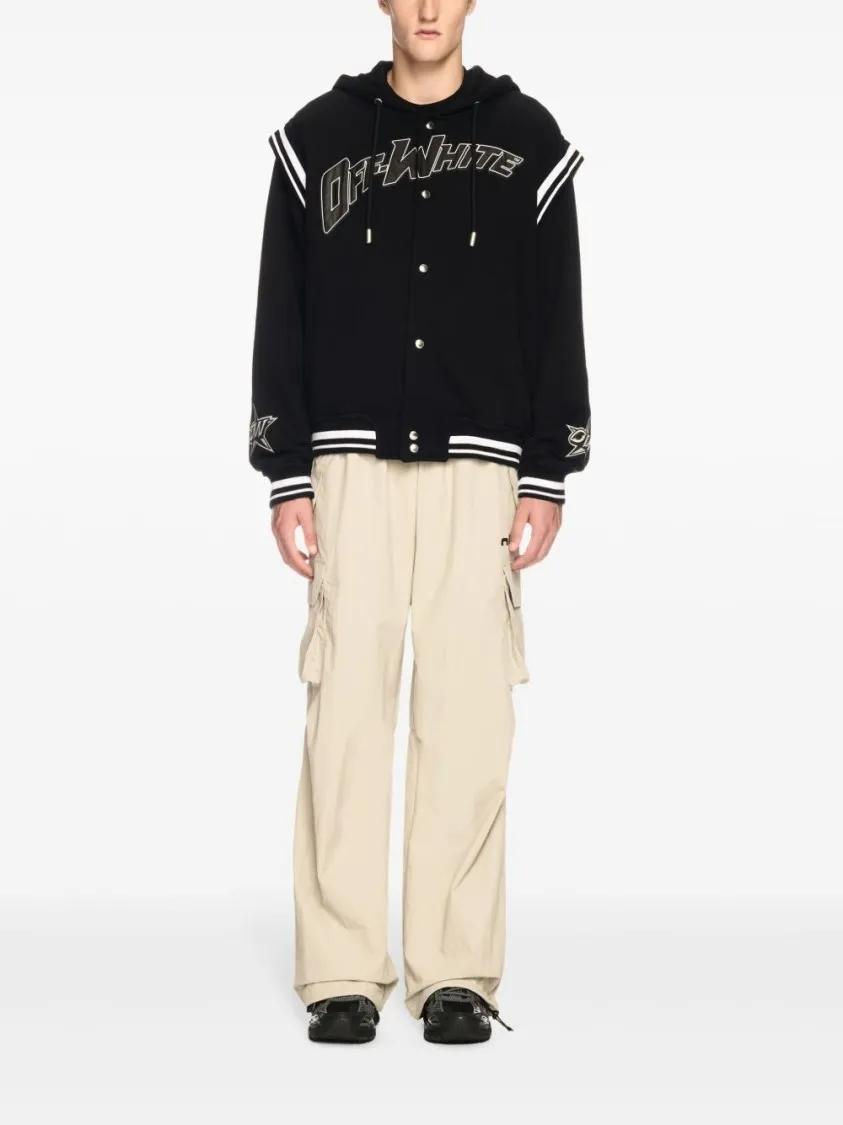 パーカー・フーディ Off-White Black Varsity Sweatshirt With Press-Stud Fastening Off-White Black Varsity Sweatshirt With Press-Stud Fastening