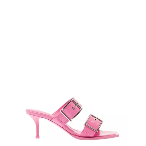 Alexander McQueen Leather Sandal Sugar Pink Silver Sandale