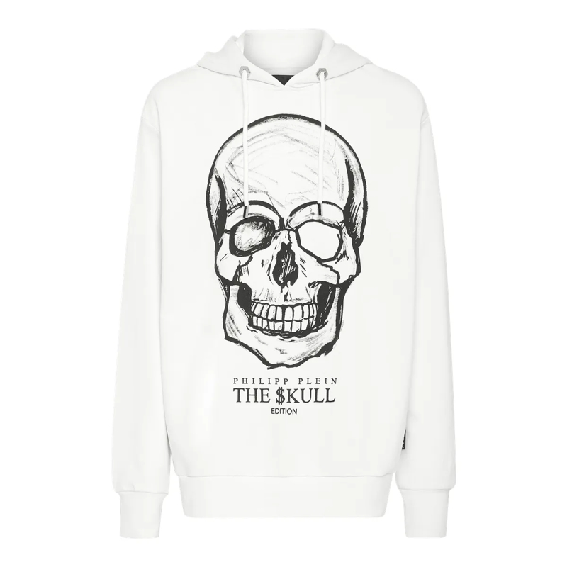 Philipp Plein Top Hoodie Skull weiss
