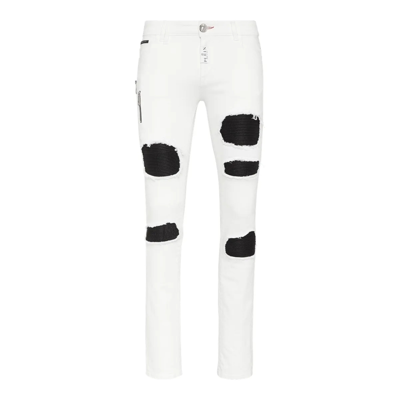 Philipp Plein Skinny-Leg-Jeans Jeans Slim Fit Rock Star weiss