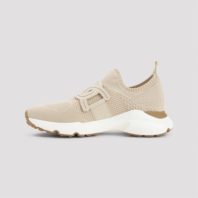 Tod's Lage-top sneaker Knitted Cotton Sneakers With Chunky Sole Neutrals