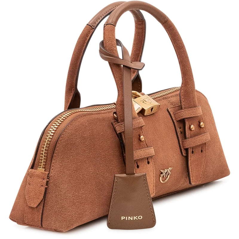 Pinko Tote Borsa Bowling Baguette con Manici beige(Image 3)