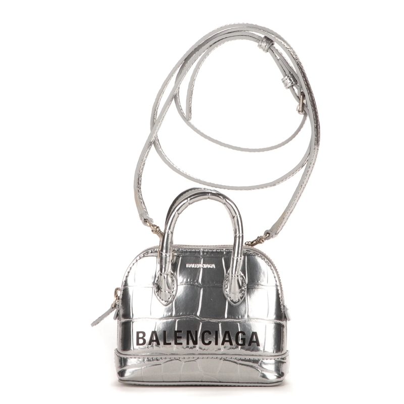 Balenciaga Crossbody Bag Mini Ville Top Handle Crossbody silber