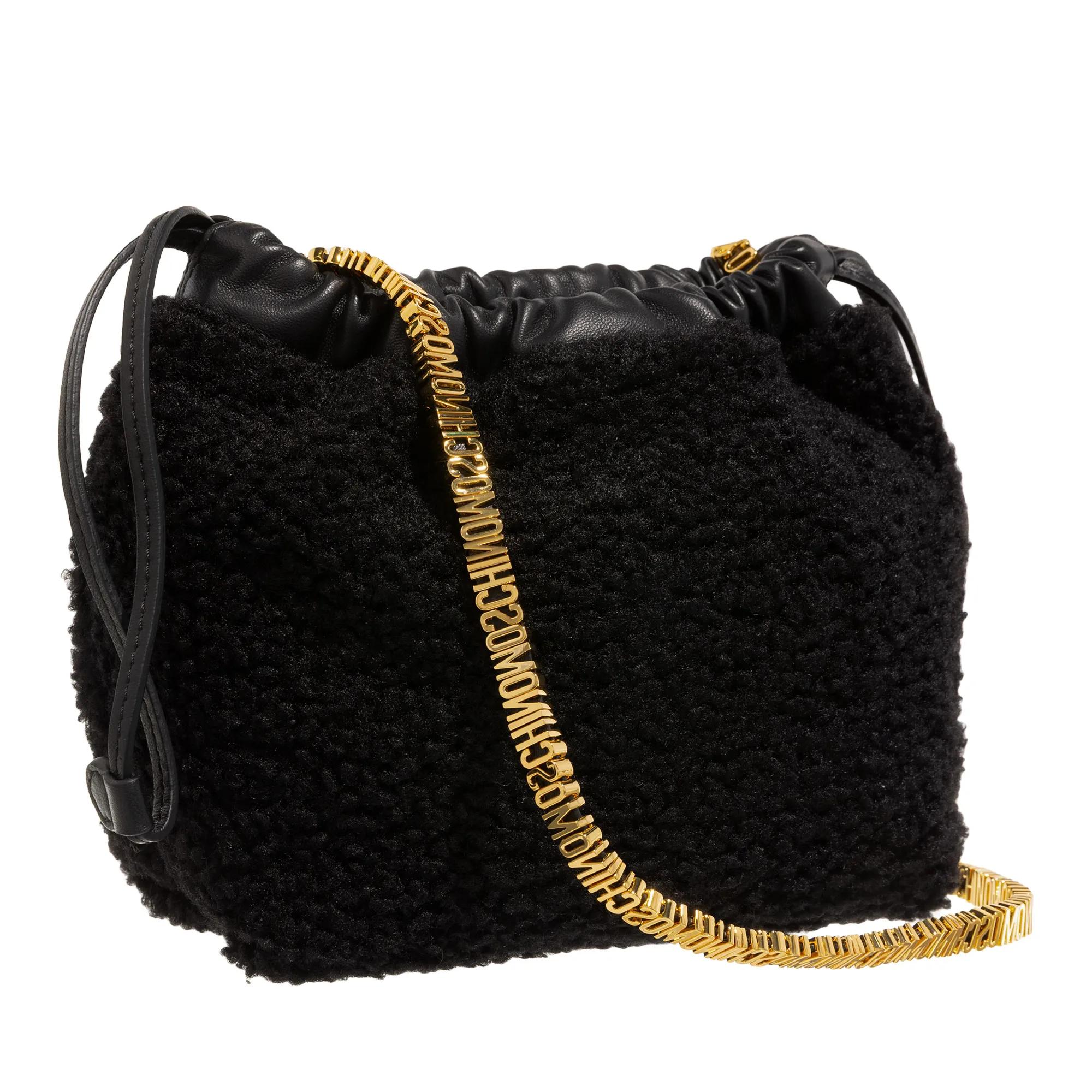 Moschino Satchels Soft Mini Lettering in zwart