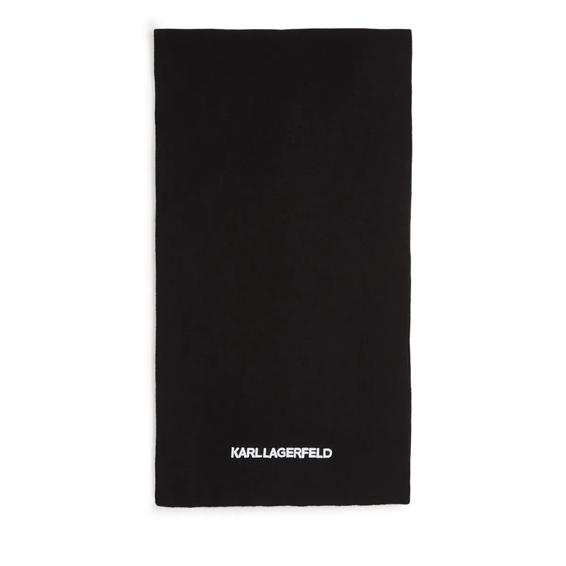 Karl Lagerfeld Wollschal Schal mit Logo schwarz