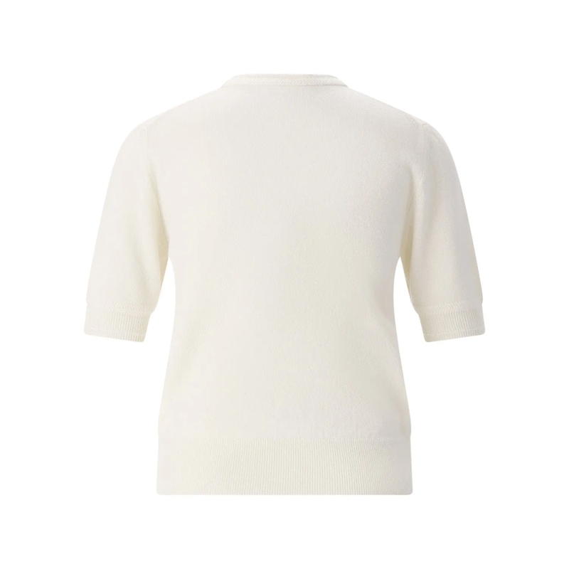 Jil Sander Pullover Kurzarmpullover aus Schurwolle weiß(Image 3)