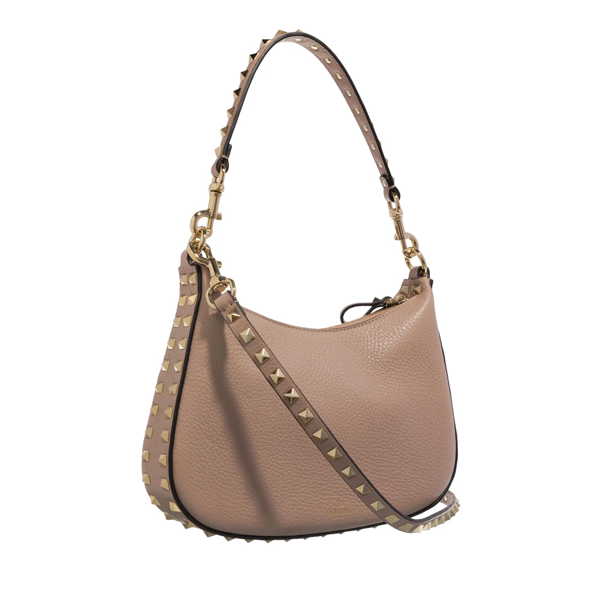 Valentino Garavani Shoppers Small Hobo Rockstud in taupe