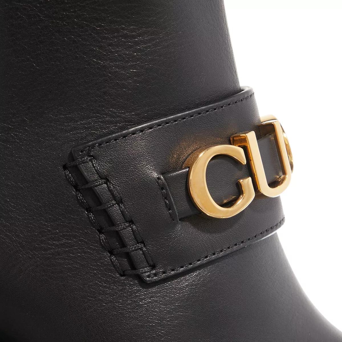 Black leather gucci boots clearance