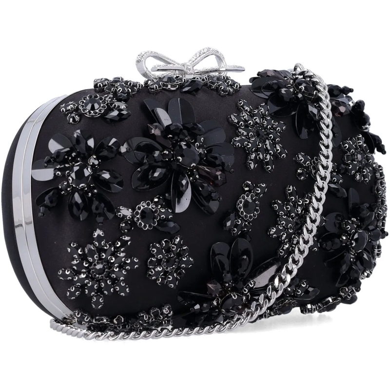 Self Portrait Clutch Floral Crystal Clutch Nero schwarz(Image 2)