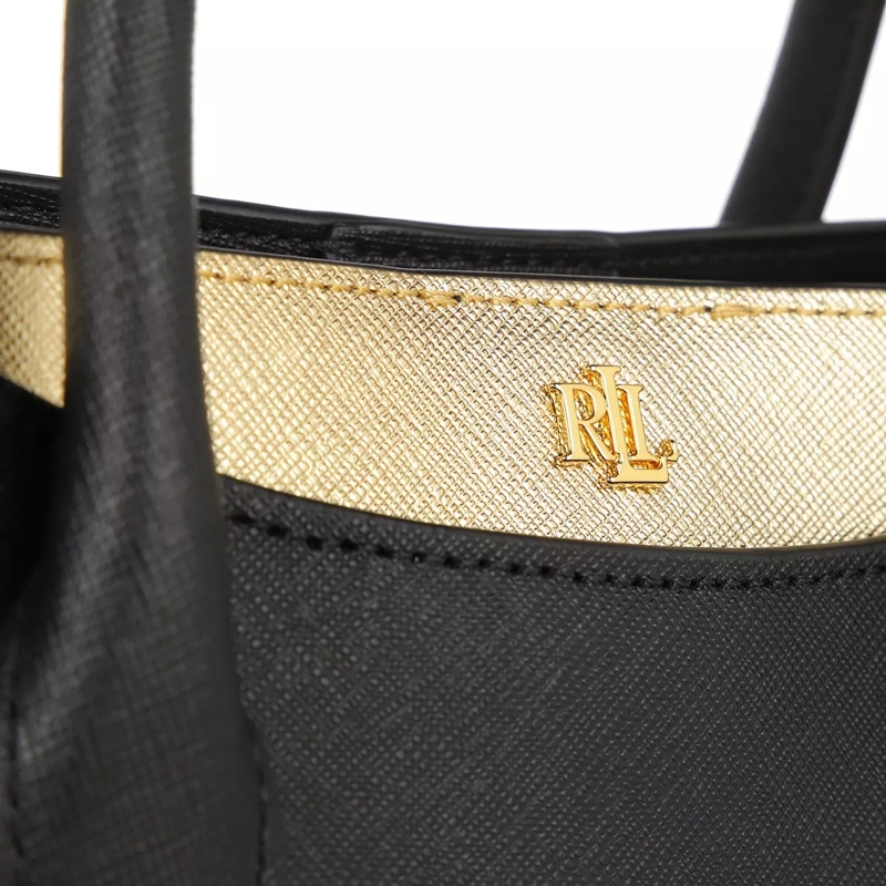 Lauren Ralph Lauren Satchel Emery 25 Satchel Small Black/Antique Gold(Image 4)