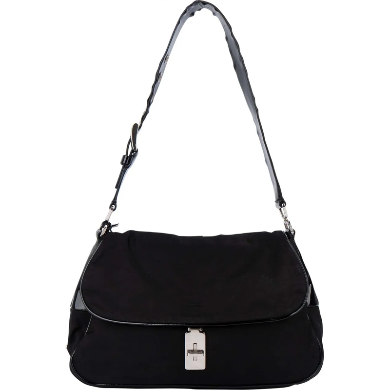 Prada Tote Prada Black Nylon Triangle Shoulder Bag schwarz