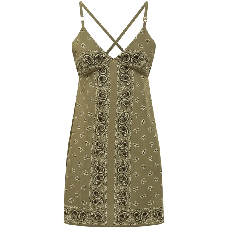 Palm Angels Midikleid Abito con Fantasia Paisley grün