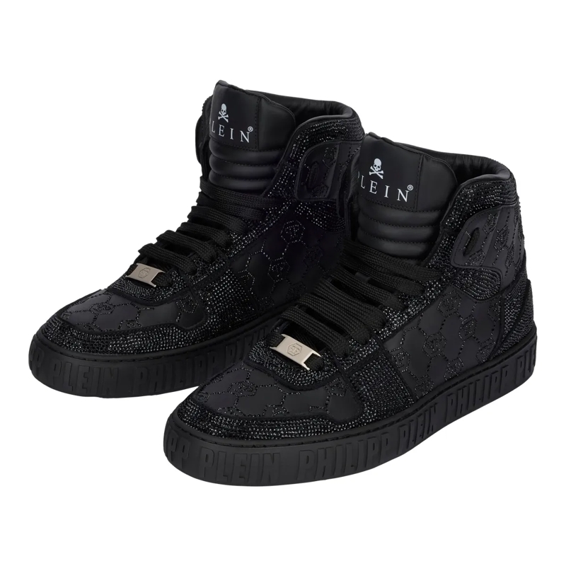 Philipp Plein Low-Top-Sneaker Hi-Top Sneakers Monogram Embellished schwarz
