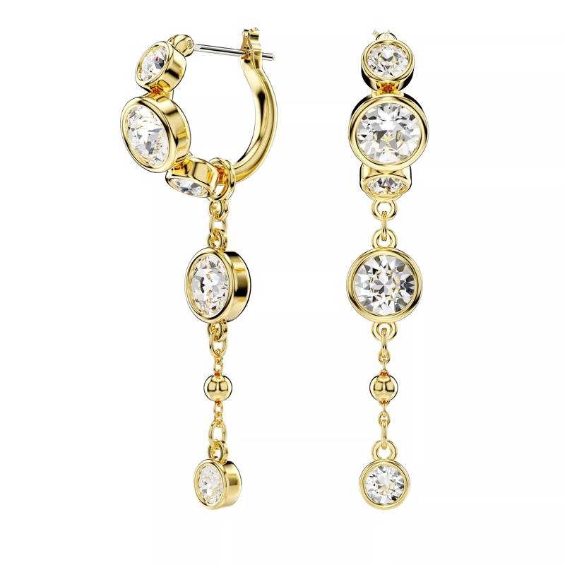 Swarovski Créoles Imber drop earrings, Round cut, Mixed metal finish White