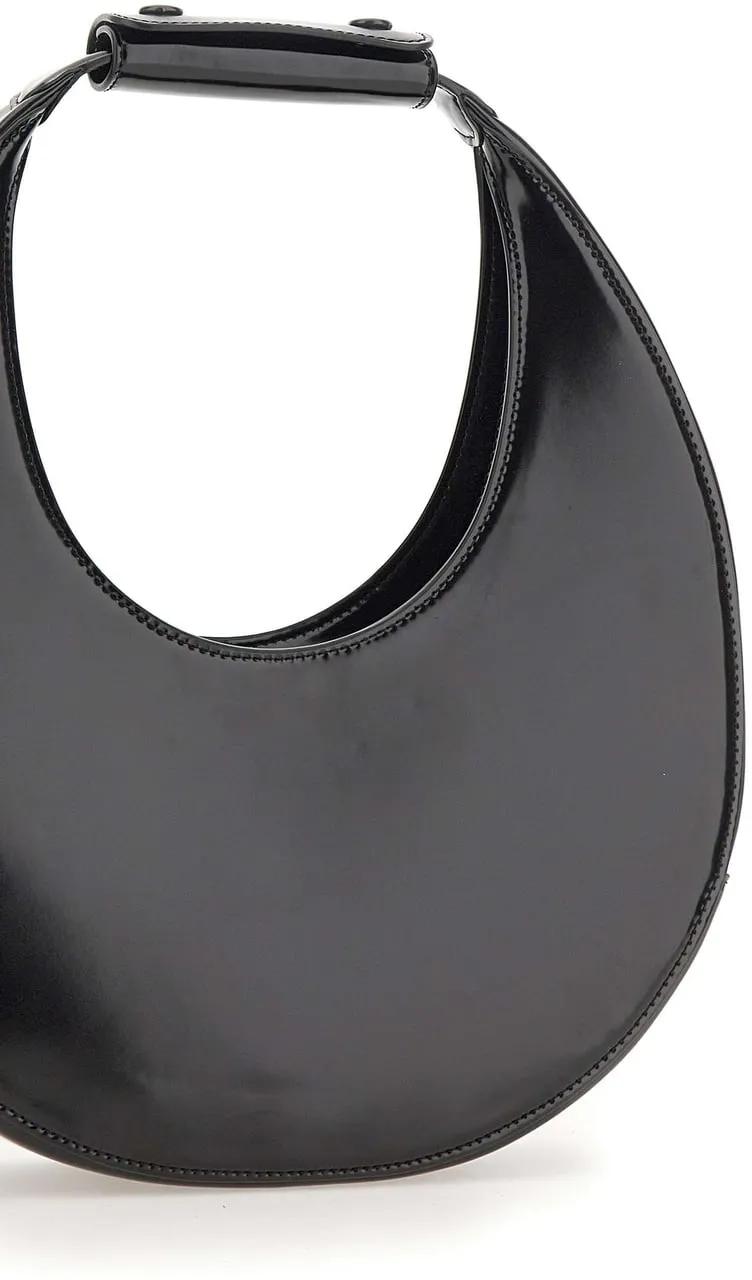 Staud Hobo bags Moon Shoulder Bag Leather Black in zwart