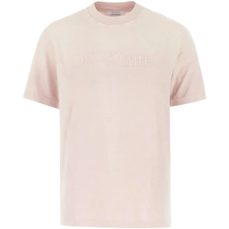 Off-White T-Shirt Off White Pink stretch cotton t-shirt rose