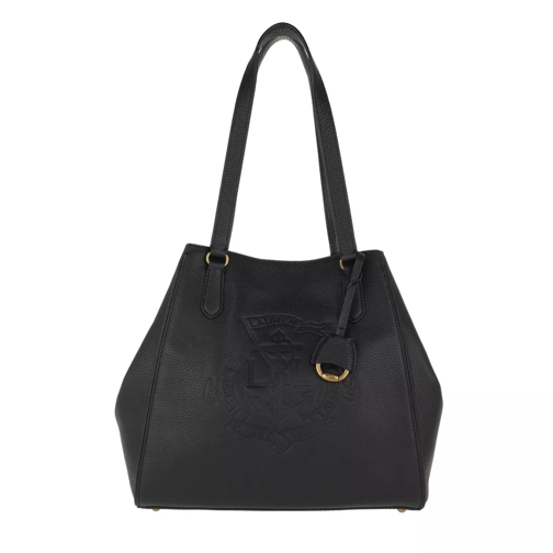 Lauren Ralph Lauren Soft Leather Tote Medium Black Rymlig shoppingväska
